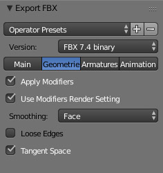 blender fbx export settings