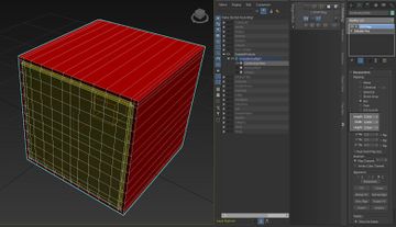 The finished Conforming Mesh with an UVW Map modifier set to a box 2,2,2 projection.