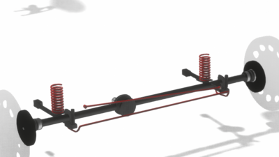 Front solid axle with coil springs