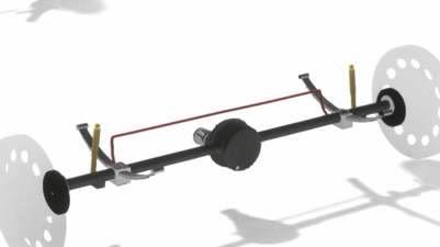 Rear solid axle with leaf springs